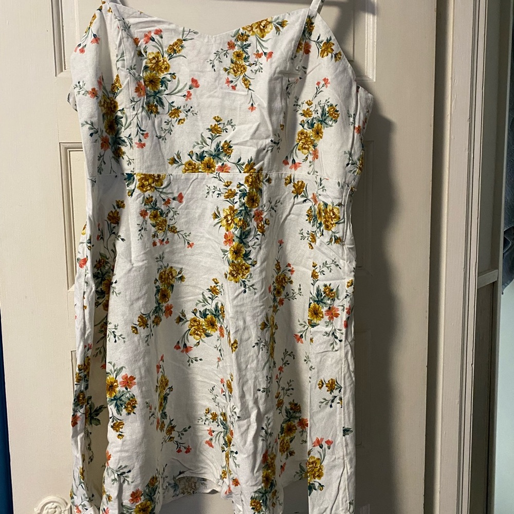 Old Navy Textured Floral Dress with Red and Green